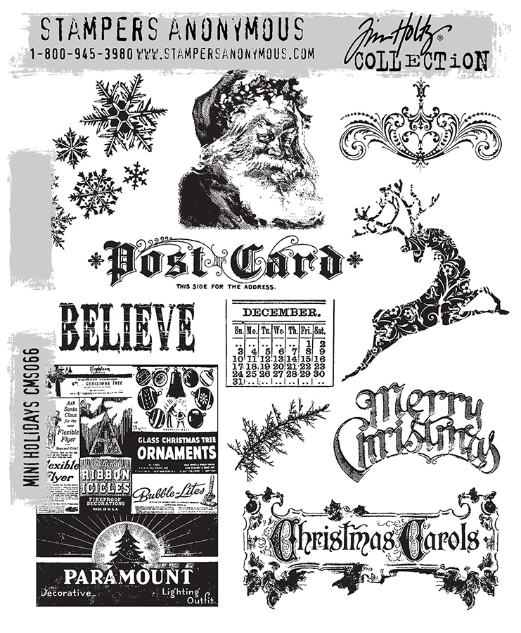 Tim Holtz - Stampers Anonymous Cling Stamps - Mini Holidays