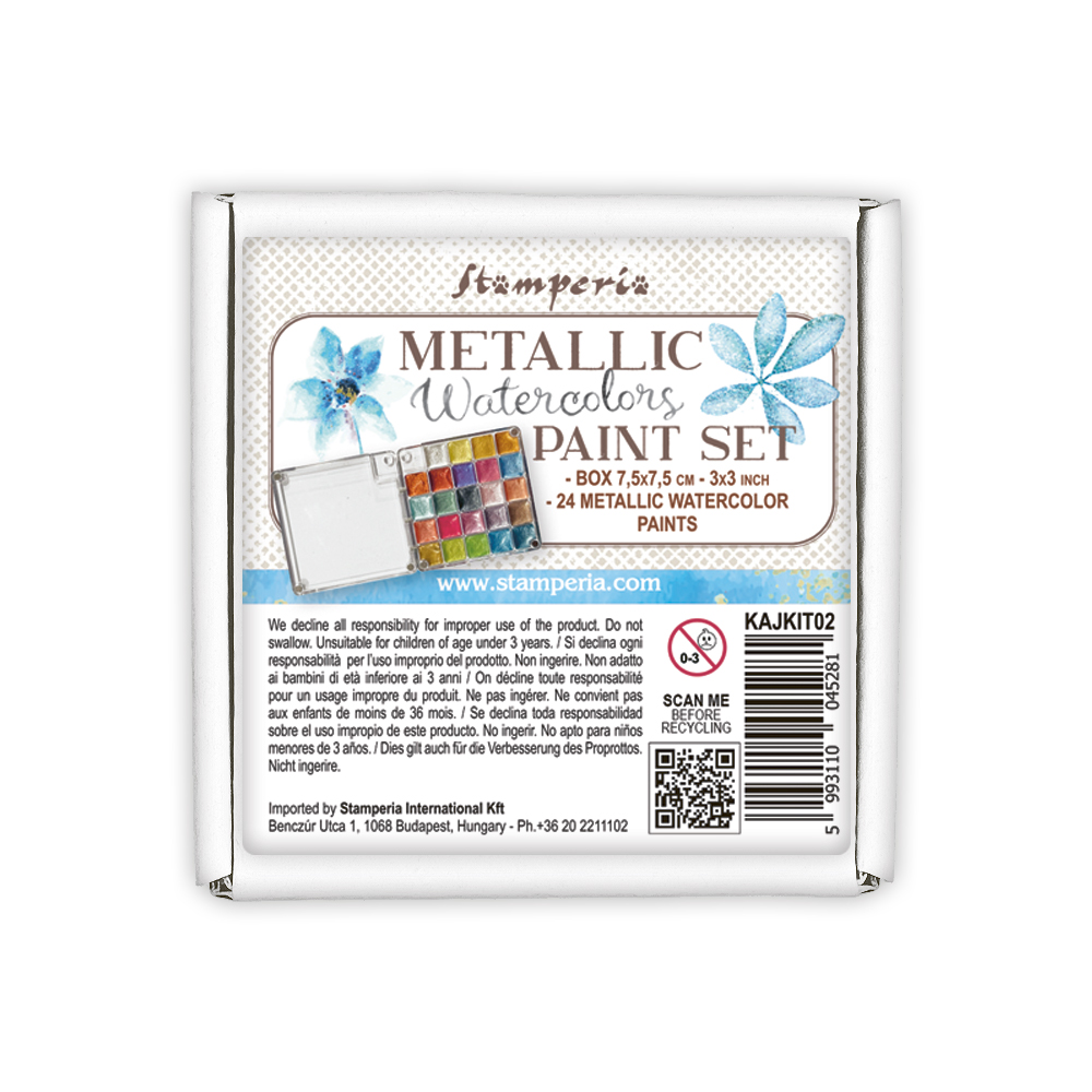 Stamperia - Quiet Days - Metallic Water Colour Paint Set (24 colours)