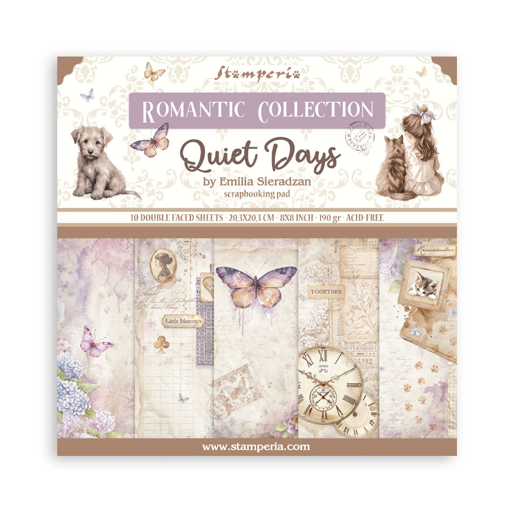 Stamperia - Quiet Days - 8"x8" Double Sided Scrapbooking Pad 