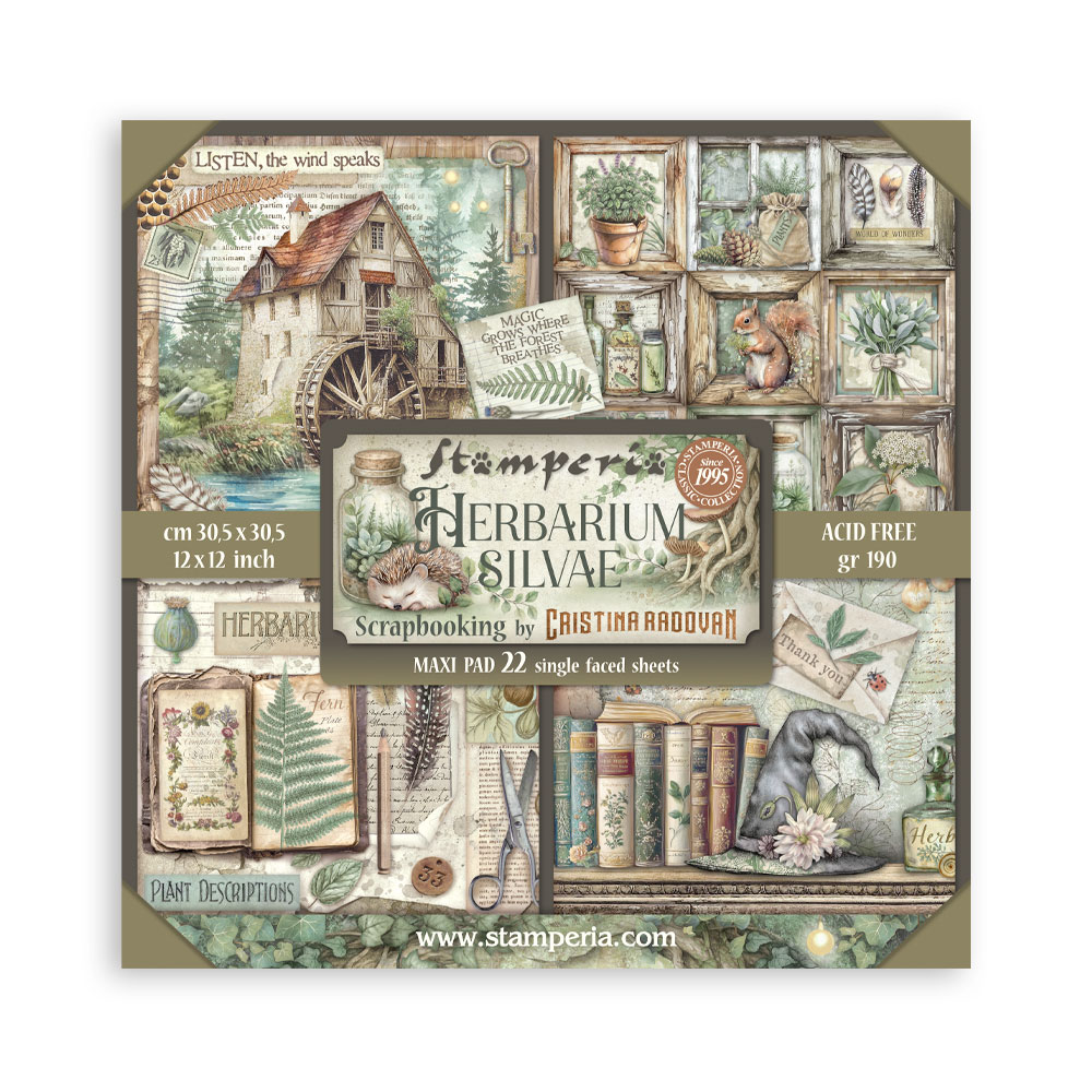 Stamperia - Herbarium Silvae - 12"x12" Single Faced Scrapbooking Pad 