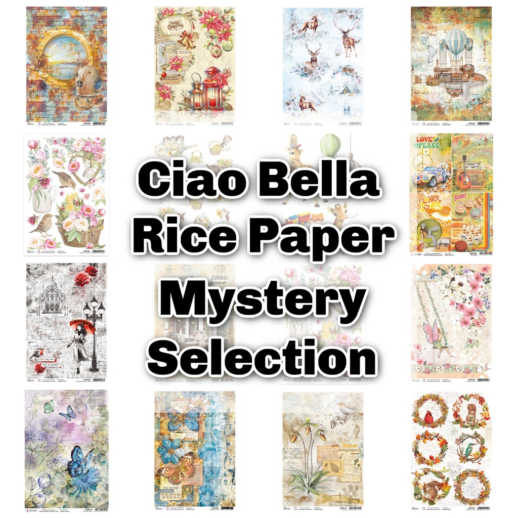 Ciao Bella Paper A4 Rice Paper Mystery Selection in A4 Storage Wallet (10 sheets)