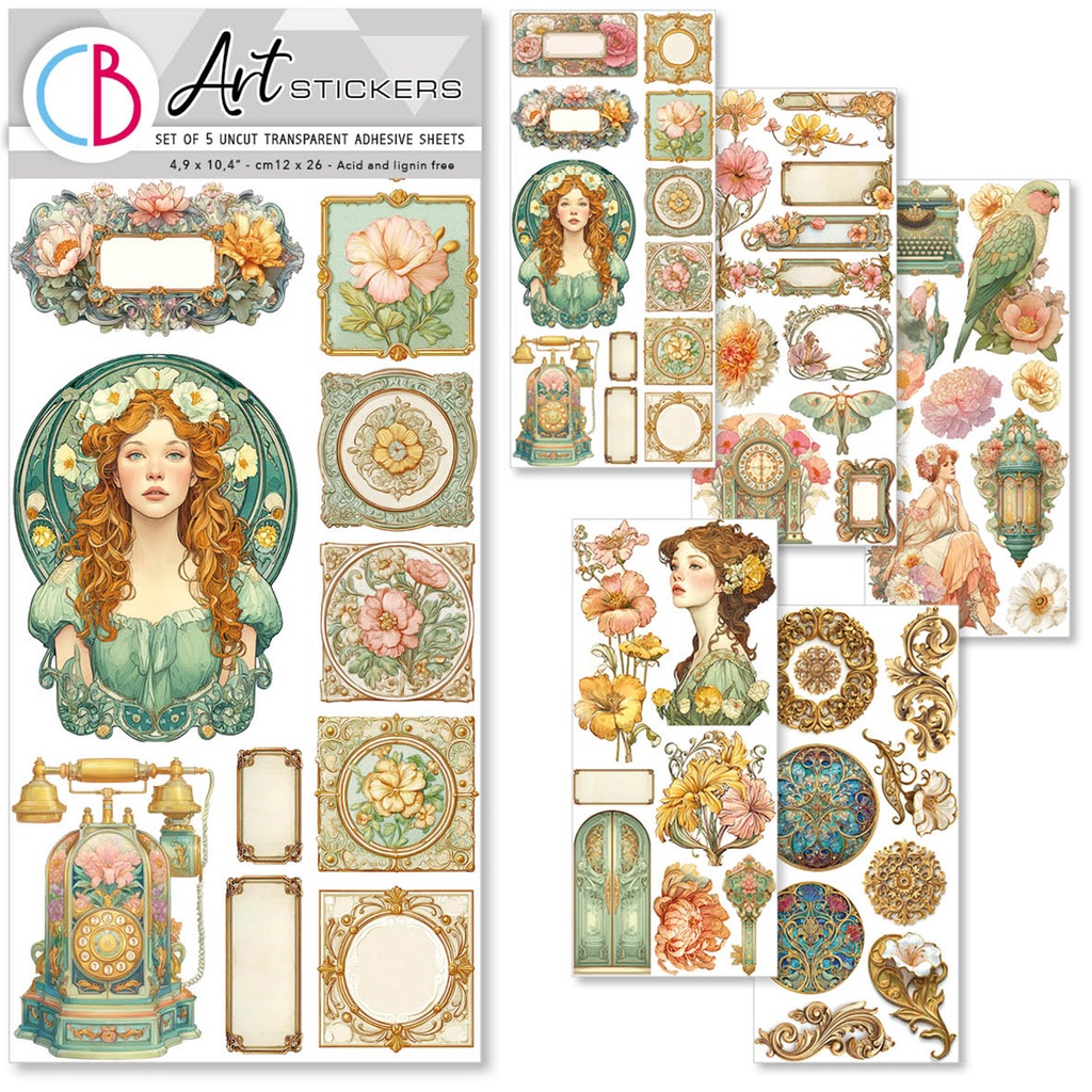 Ciao Bella Paper - Artemis - Art Stickers (5 sheets)