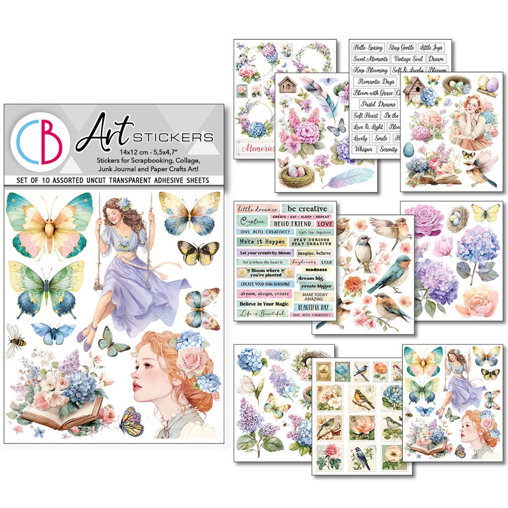 Ciao Bella Paper - Daydreams Art Stickers (10 sheets)