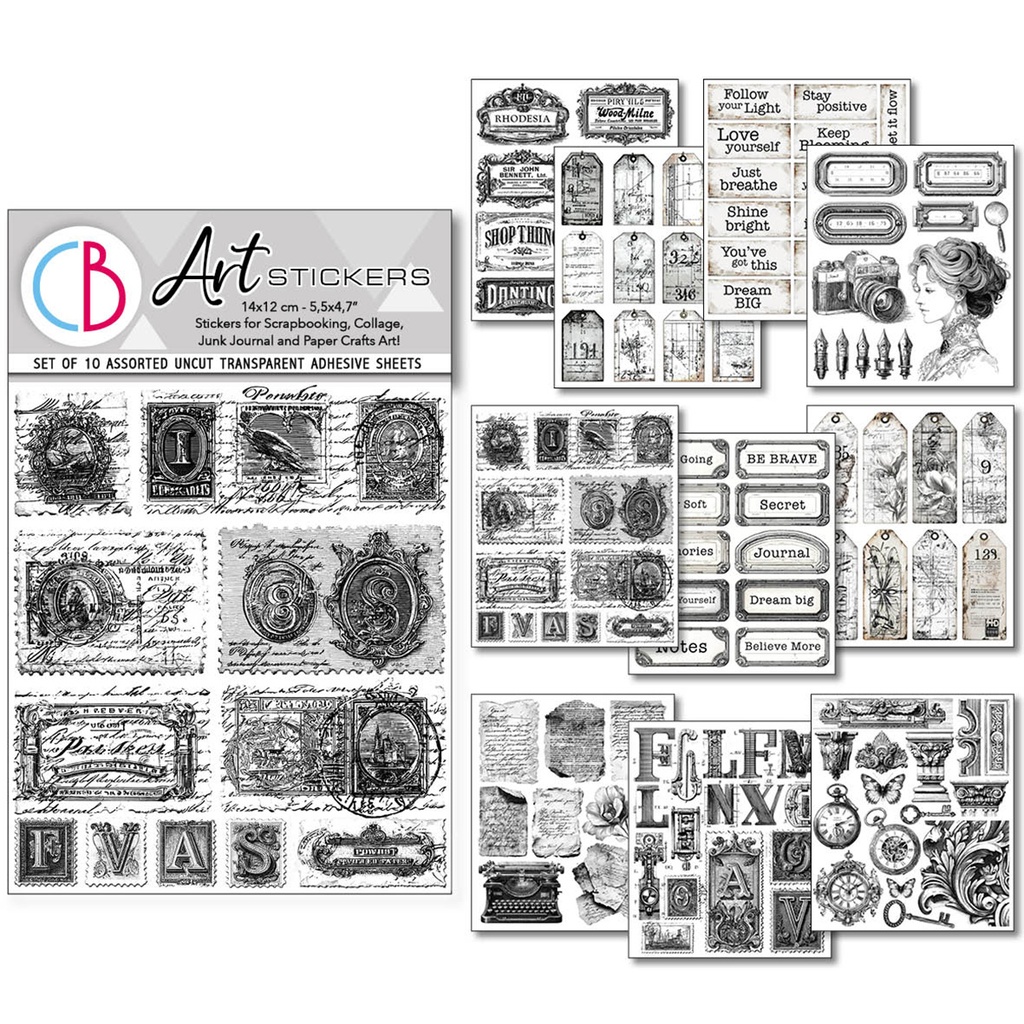 Ciao Bella Paper- Lithographs Art Stickers (10 Sheets)