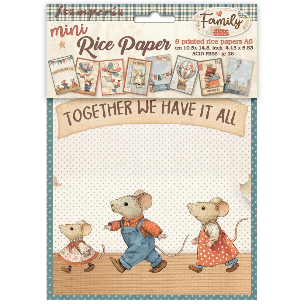 Stamperia - Family - A6 Mini Rice Paper Selection
