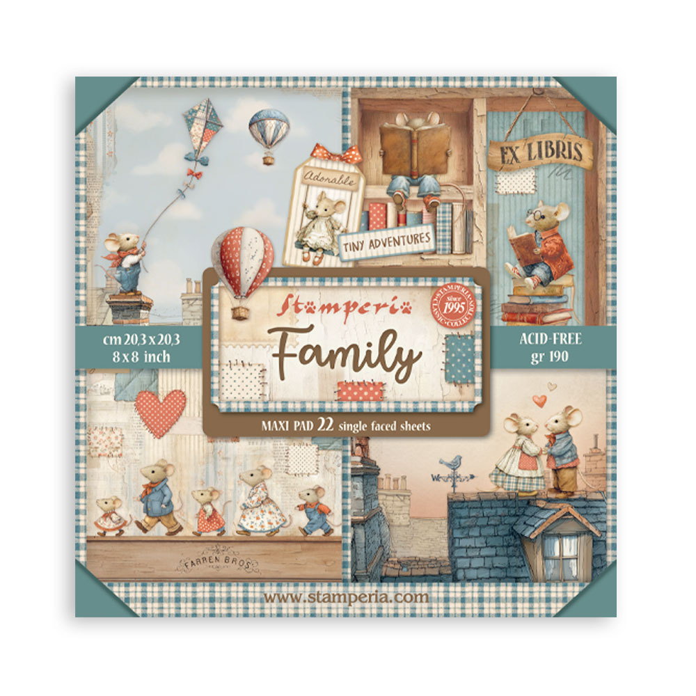 Stamperia - Family - 8"x8" Single Faced Scrapbooking Pad 