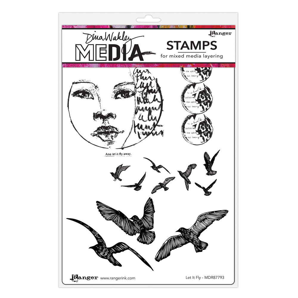 Dina Wakley MEdia Rubber Stamps - Let It Fly 