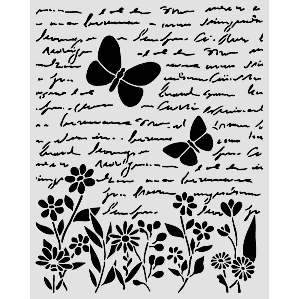 Stamperia - Daisy Art - Letter and Butterfly Stencil (20x25cm)