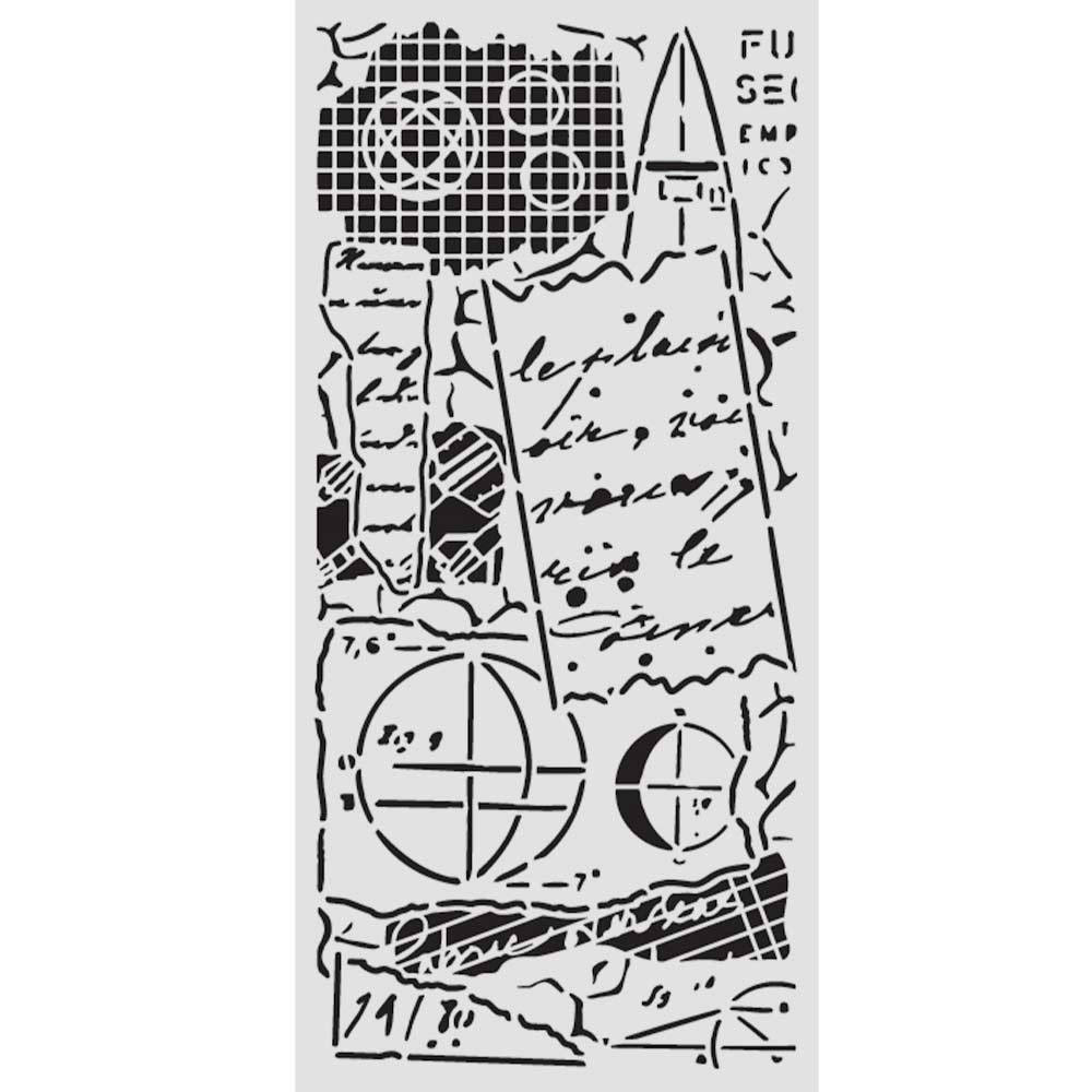 Stamperia - A New Beginning - Notes Stencil (12x25cm)