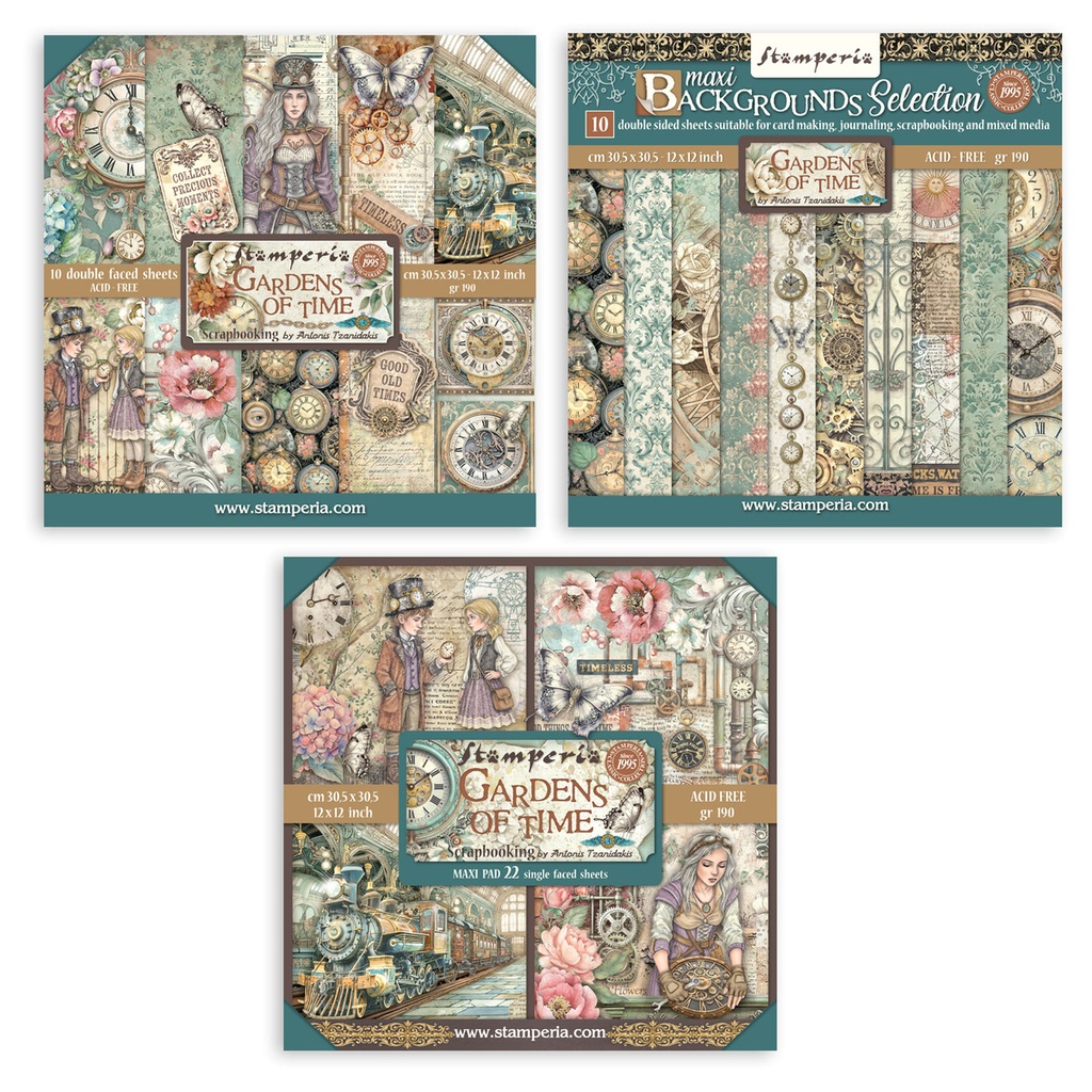 Stamperia - Gardens of Time 12"x12" Paper Pad Selection
