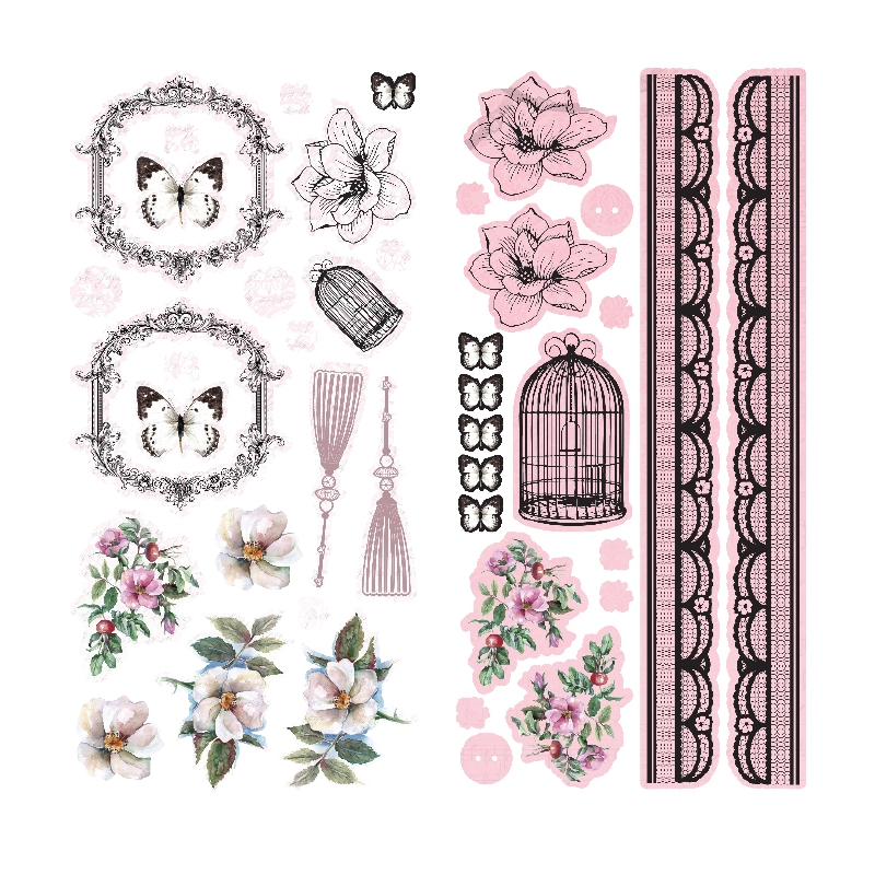 Ultimate Crafts Adhesive Chipboard - Magnolia Lane