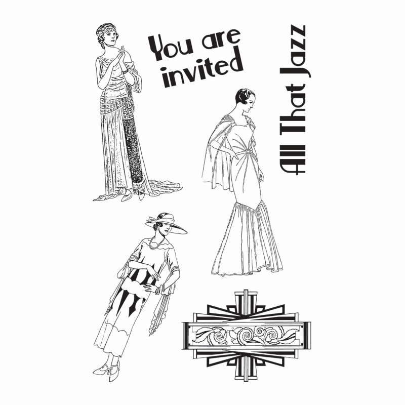 Ultimate Crafts Jazzy Invitation Stamp Set