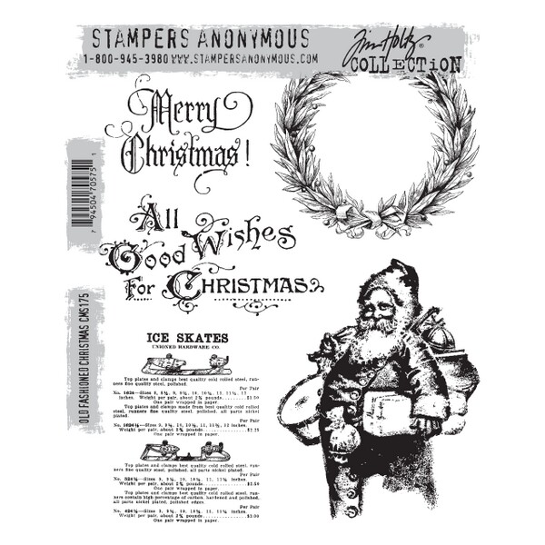 Tim Holtz - Stampers Anonymous Cling Stamps - Old Fashioned Christmas