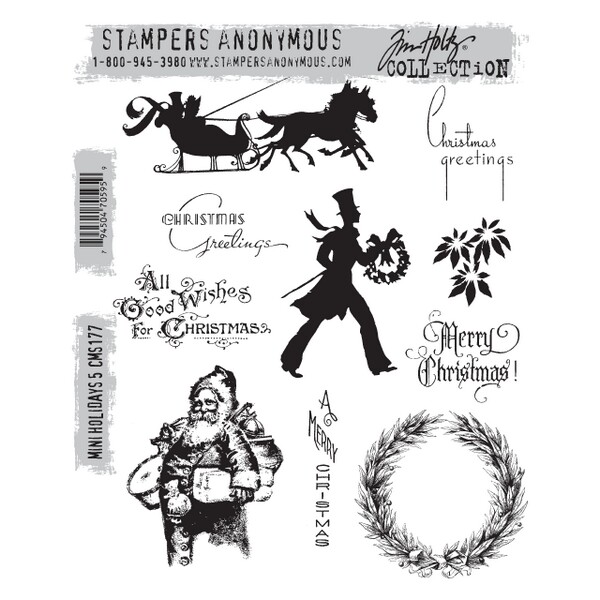 Tim Holtz - Stampers Anonymous Cling Stamps - Mini Holidays #5