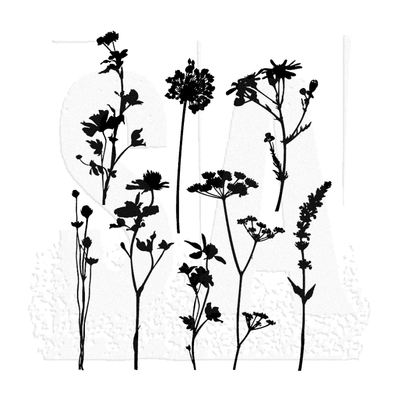 Tim Holtz - Stampers Anonymous Cling Stamps - Wildflowers