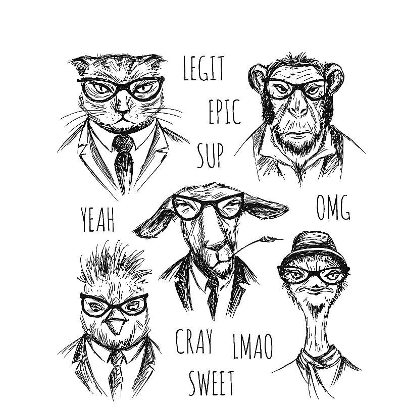 Tim Holtz - Stampers Anonymous Cling Stamps - Hipster