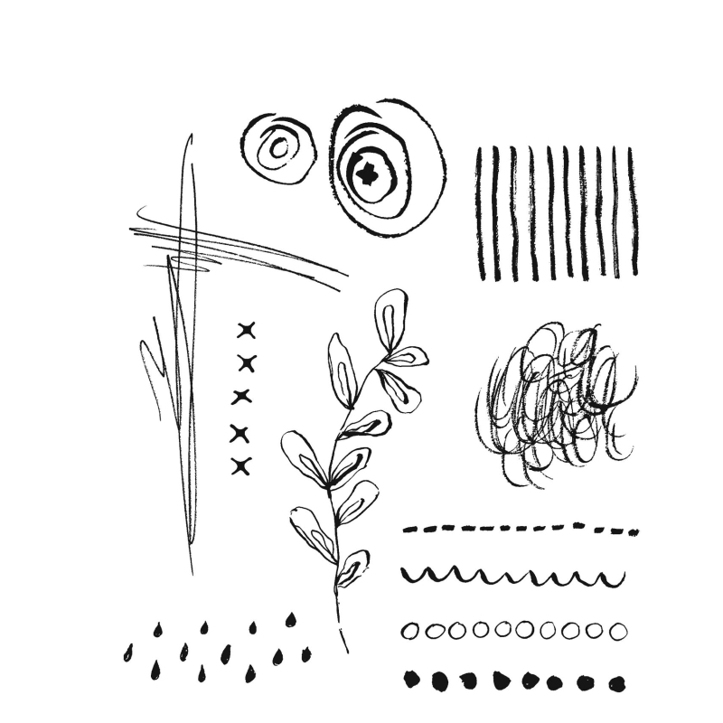 Tim Holtz - Stampers Anonymous Cling Stamps - Media Marks 2