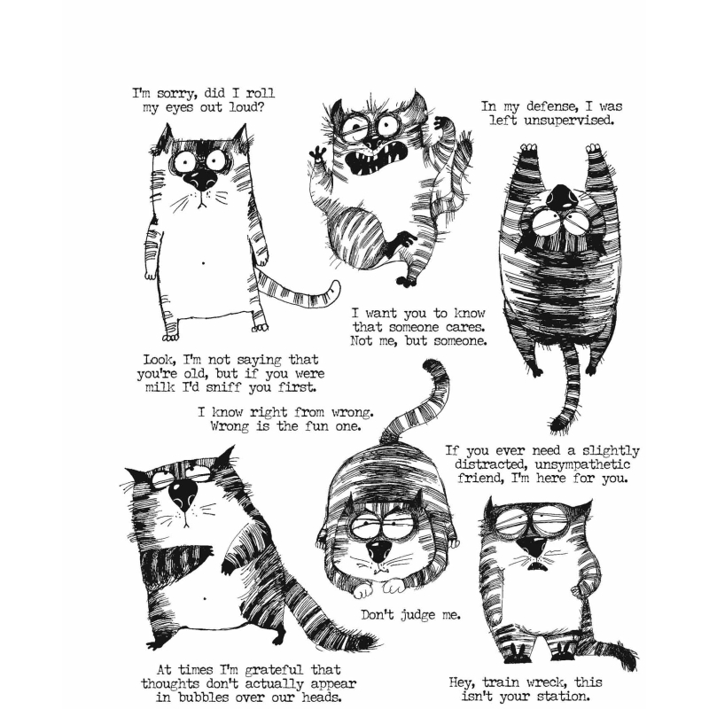 Tim Holtz - Stampers Anonymous Cling Stamps - Snarky Cat