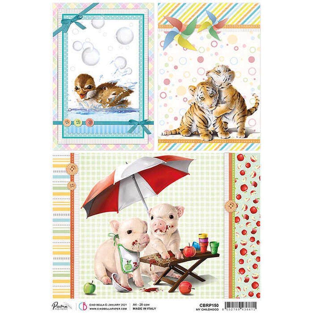 Ciao Bella Paper - My ChildhoodA4 rice paper (SINGLE Sheet)