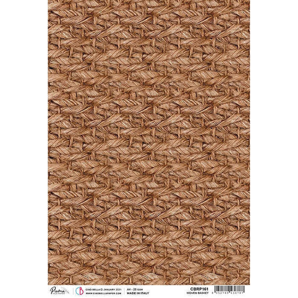 Ciao Bella Paper - Woven Basket A4 Rice Paper (Single Sheet)