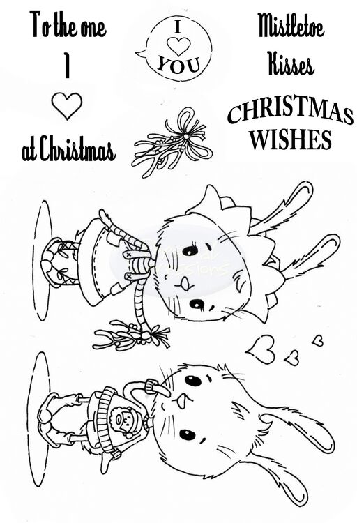 Personal Impressions Mistletoe Rabbits stamp set
