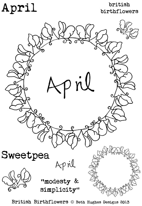 Beth Hughes - April Birth Flowers stamp set