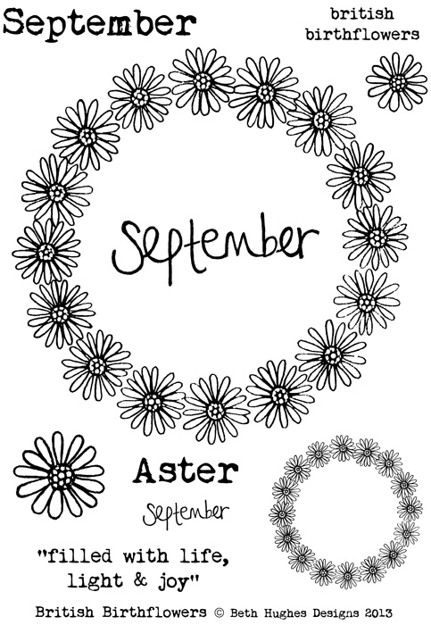 Beth Hughes - September Birth flowers stamp set