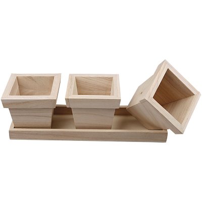 Creativ - Wood Flower Pot Set