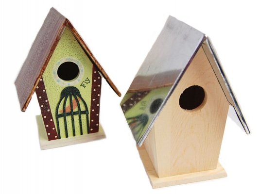 Creativ - Wood Bird Box with Zinc Roof (Single)