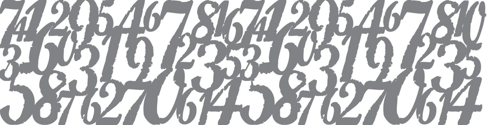 Distressed Digits 12x3 Stencil