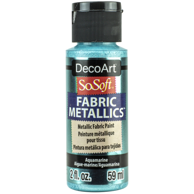 DecoArt SoSoft Metallic Fabric Paint 2oz – Aquamarine 
