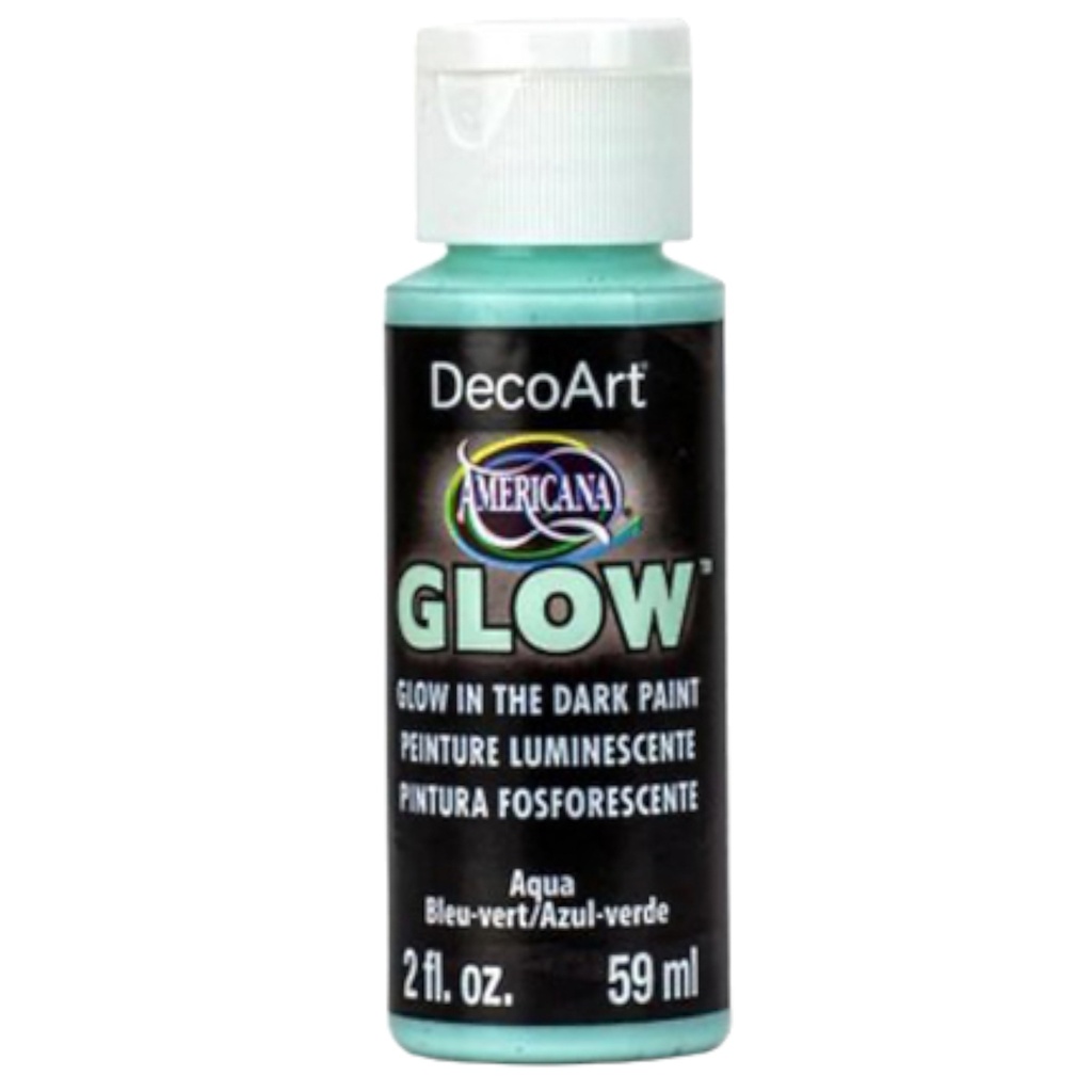DecoArt Americana Glow-in-the-Dark Paint 2oz - Aqua 