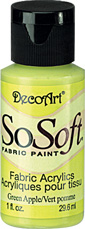 DecoArt SoSoft Fabric Paint 1oz - Green Apple 