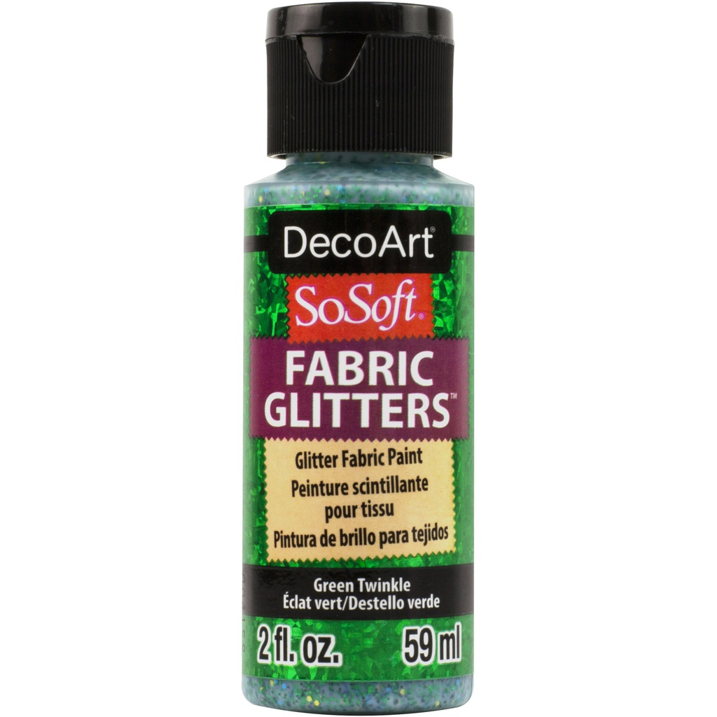 DecoArt SoSoft Glitter Fabric Paint 2oz - Green Twinkle 