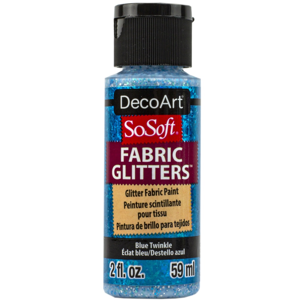 DecoArt SoSoft Glitter Fabric Paint 2oz - Blue Twinkle 
