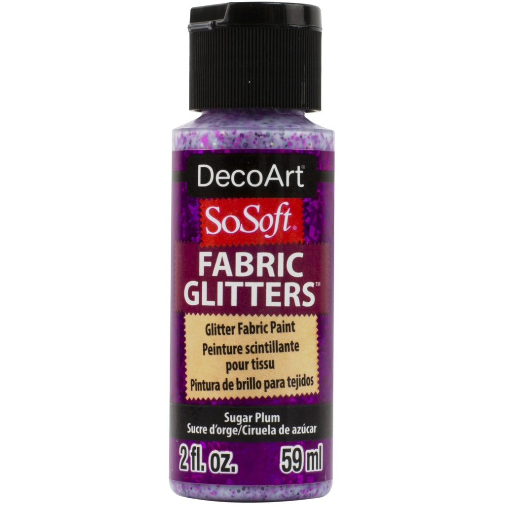 DecoArt SoSoft Glitter Fabric Paint 2oz - Sugar Plum