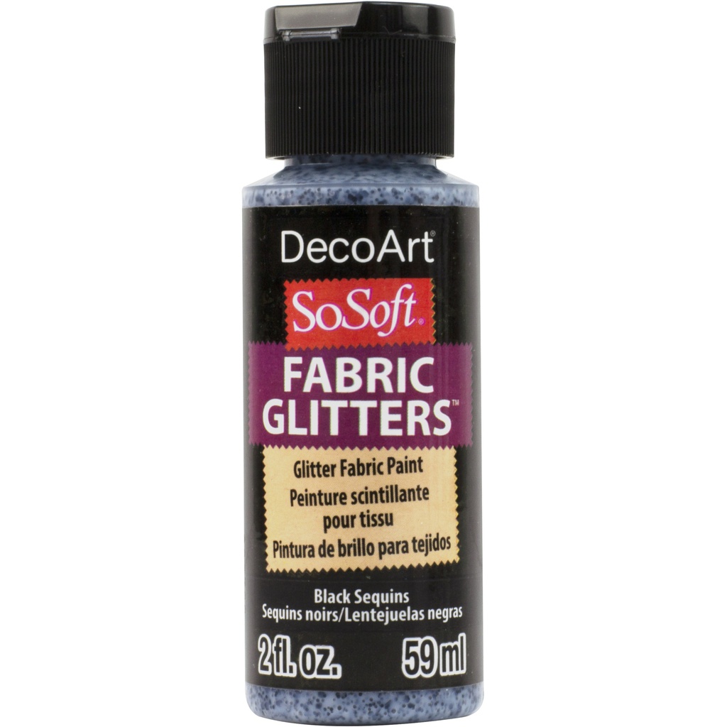 DecoArt Glitter Fabric Paint 2oz - Black Sequins 