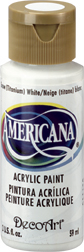 DecoArt Americana Acrylic - Snow (Titanium) White (2oz)