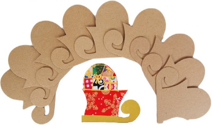 PaperMache Flat Sleigh - Pack of 10