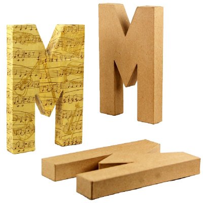 PaperMache Letter 8.25" M PACK OF 3