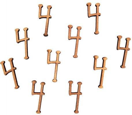 Pronty Crafts - MDF Number 4 - 2.8cm (10pk)