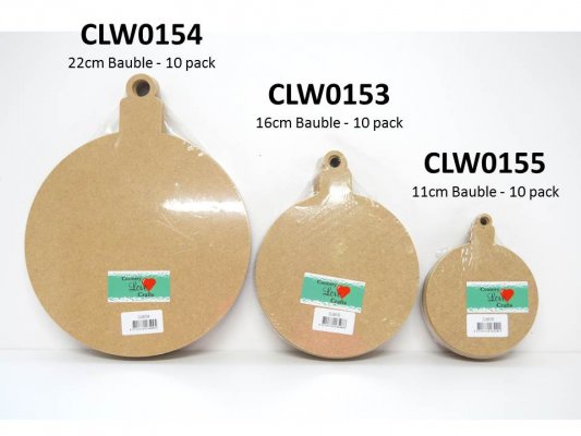 MDF Circle Bauble - 16cm (10pcs)