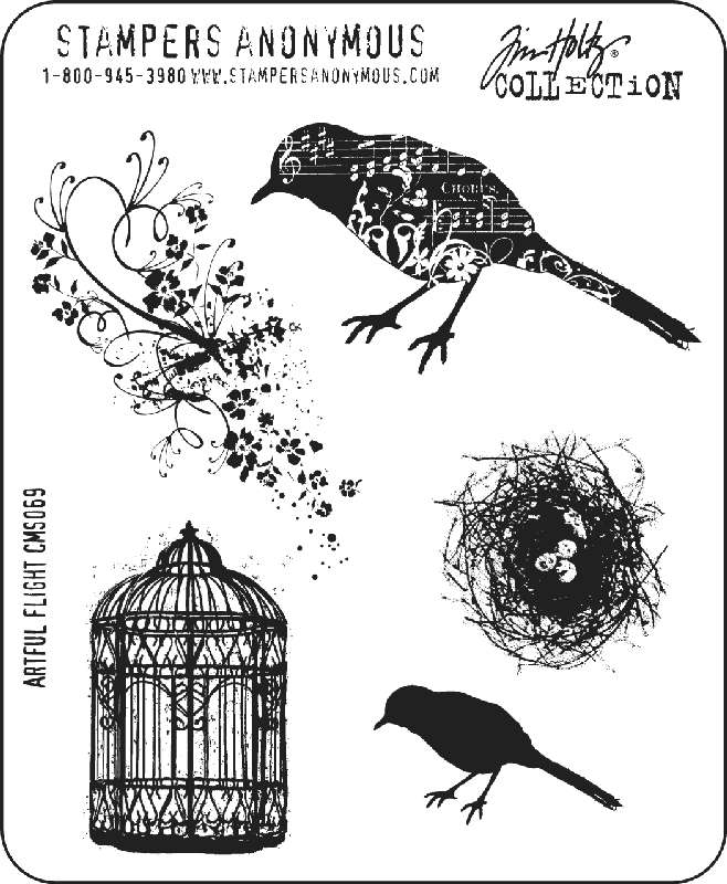 Tim Holtz - Stampers Anonymous Cling Stamps - Artful Flight
