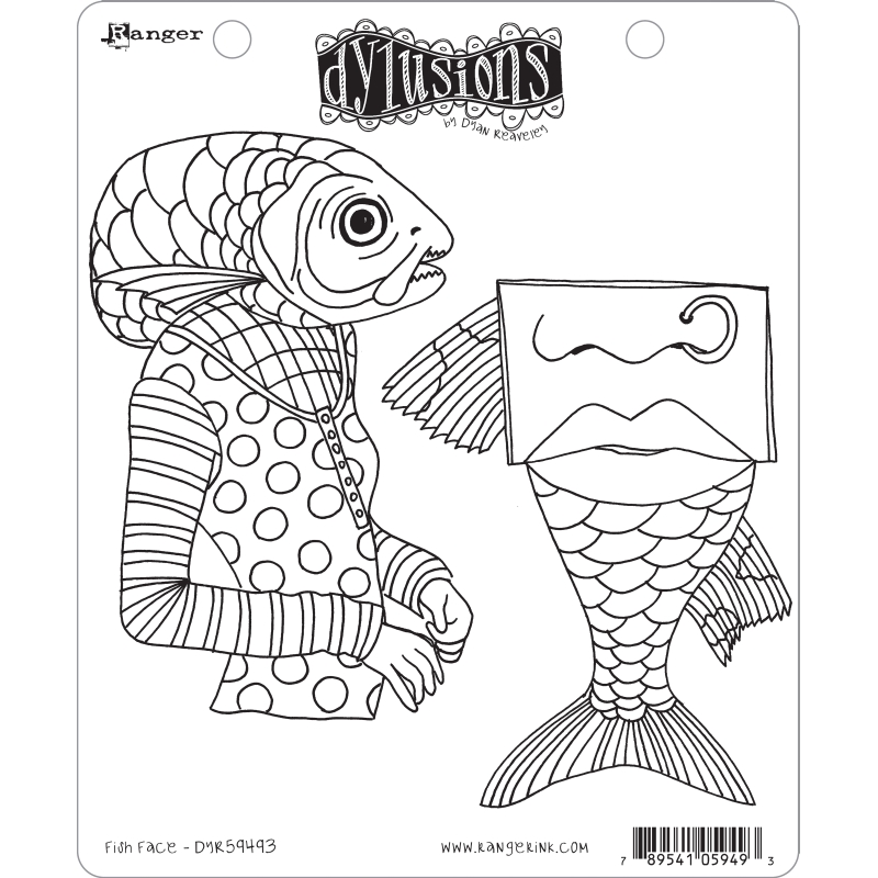 Dylusions Fish Face stamp set