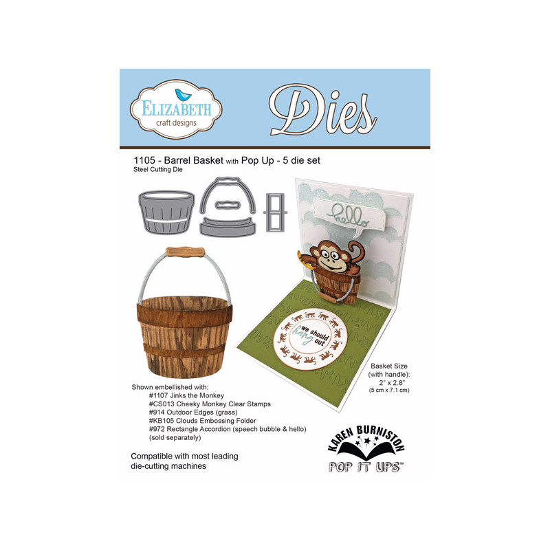 Elizabeth Craft Designs – Barrel Basket with Pop Up Die Set