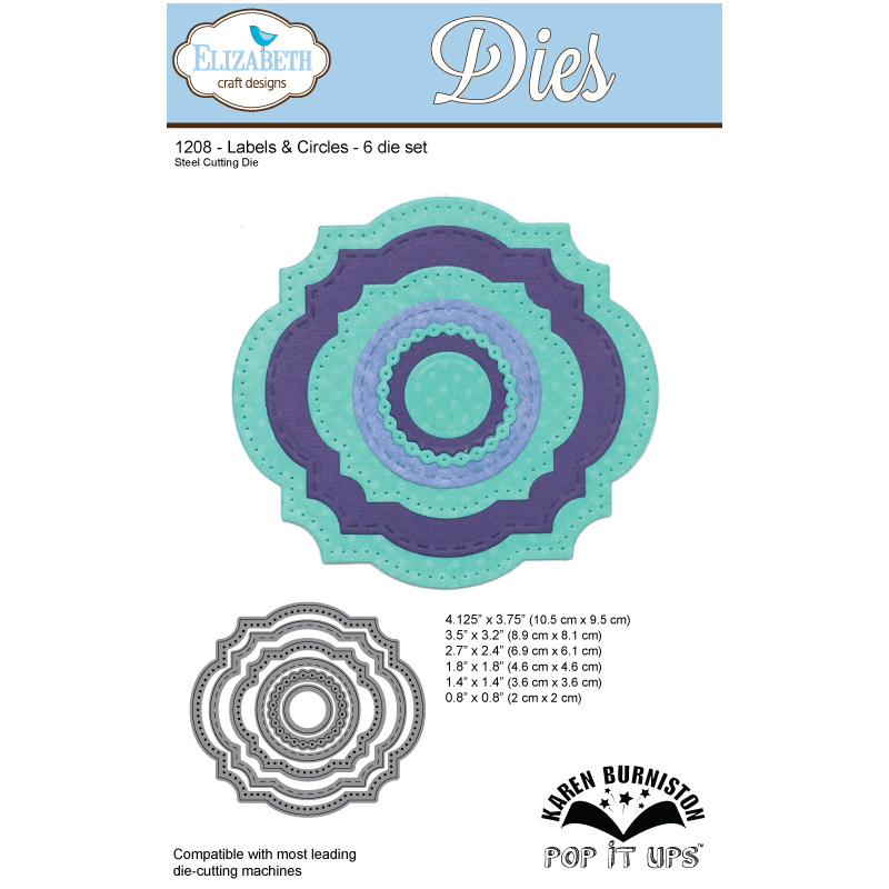 Elizabeth Craft Designs - Labels & Circles Nesting Die Set - POP IT UPS