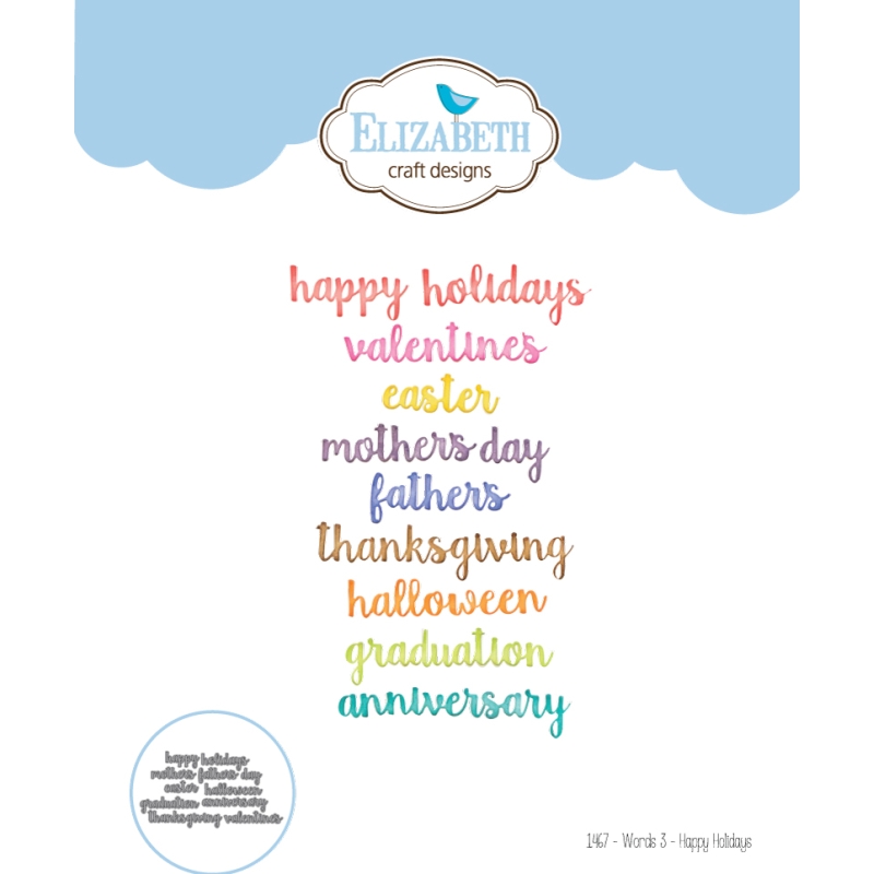 Elizabeth Craft Designs - Words 3 - Happy Holidays