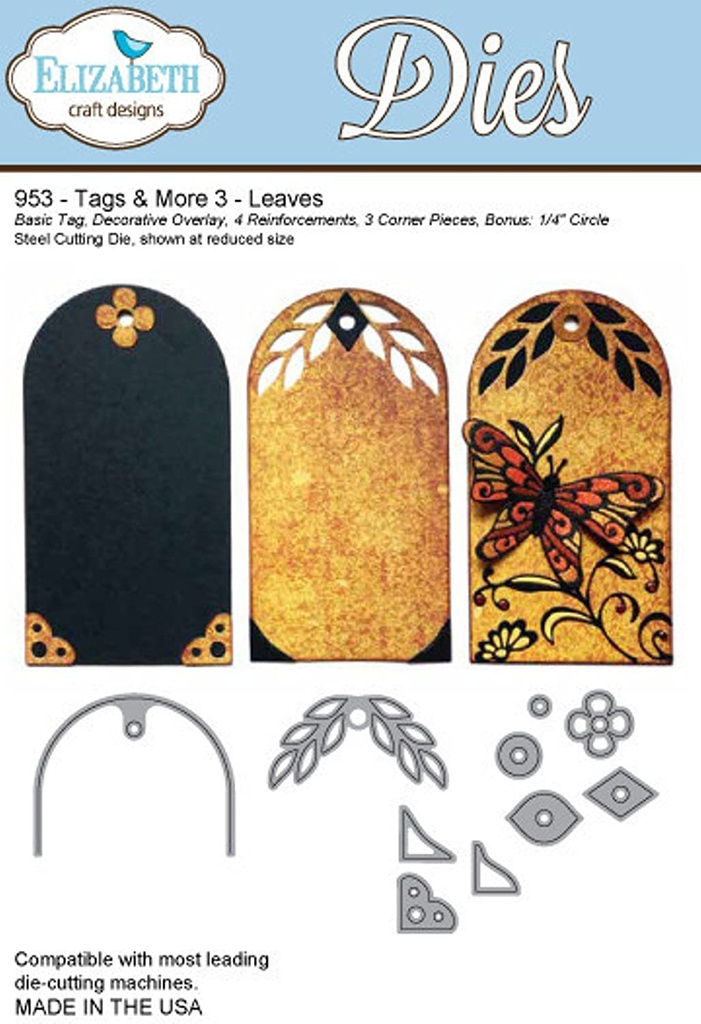 Elizabeth Craft Designs - Tags & More 3 Leaves Die Set