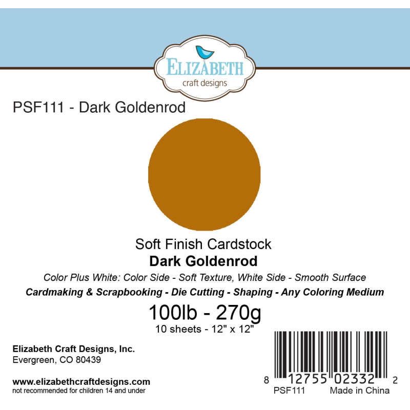 Elizabeth Craft Designs - 12"x12" Dark Goldenrod Soft Finish Cardstock