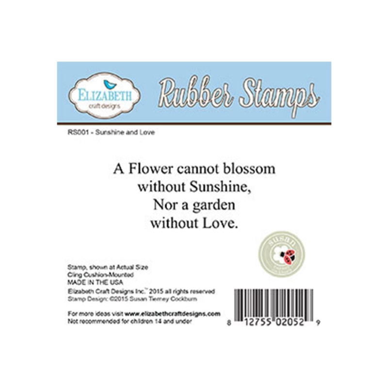 Elizabeth Craft Designs - Sunshine & Love Rubber Stamp